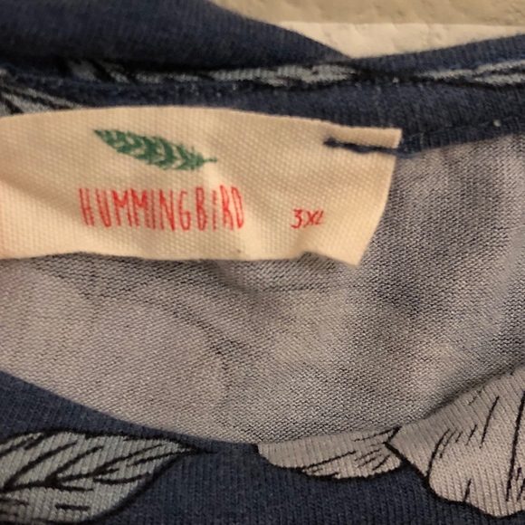 Blue Floral Top with Knotted Front - Picture 4 of 4